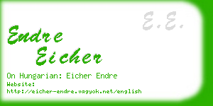 endre eicher business card